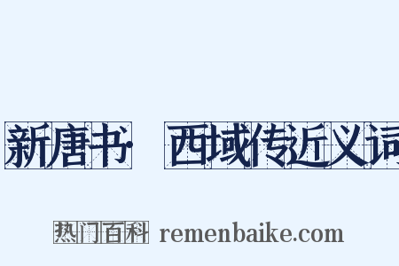 新唐书·西域传近义词是什么意思的图片